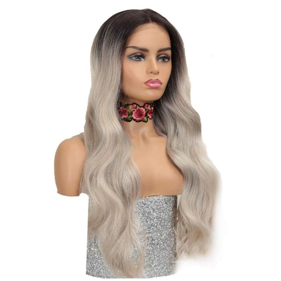 Ombre Ash Blonde Body Wave Lace Front Hair Wig main image 7